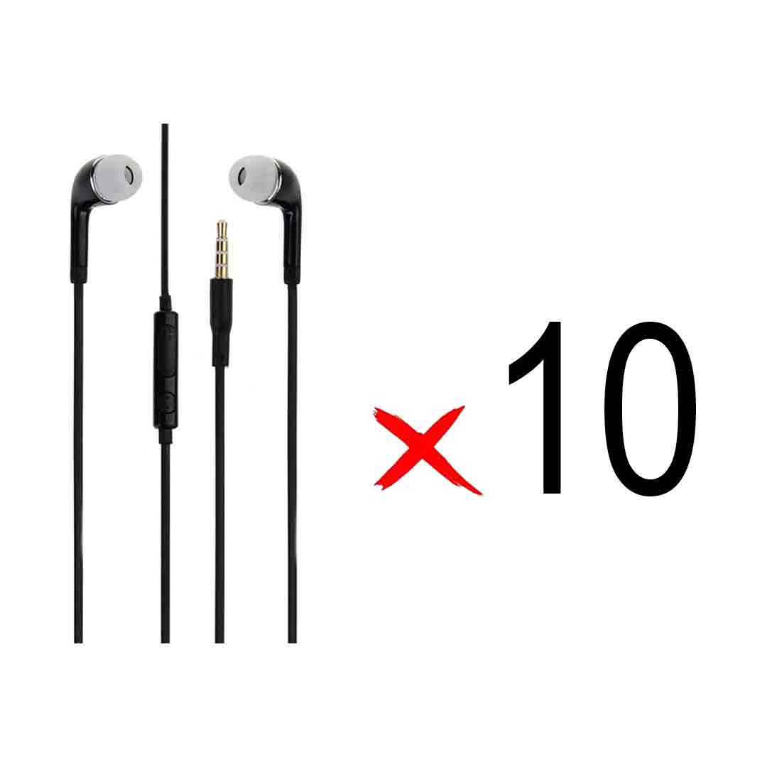 هندزفری با سیم Samsung مدل J5 - مشکی (بسته 10 عددی)
